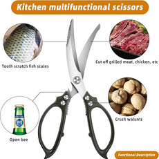 Heavy Duty Poultry Shears,Kitchen Shears,Food Scissors All Purpose for Meat Cutting,Chicken,Turkey,Fish,Dishwasher Safe Kitchen Scissors with Anti-Slip Handle