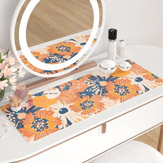 QIYI Large Desk Pad, Floral Mouse Pad Desktop Decor, Waterproof PU Leather Desk Cover Protector, Desk Accessories for Office Home Work Writing Gaming 31.5