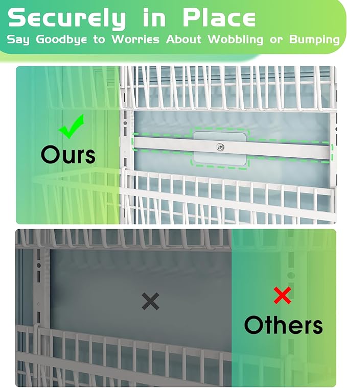 Over The Door Pantry Organizer, Pantry Organization and Storage, 8-Tier Deep Baskets Hanging Heavy-Duty Metal, Wall Spice Rack Seasoning Shelves for Home & Kitchen, Laundry Room Bathroom, White