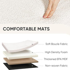 PINPLUS Storage Ottoman Cube Square Shaped Ottomans with Storage Foot Stool Footrest for Lving Room Boucle Ottoman Seat for Dorm Room,Faux Teddy Fur, White,11.8