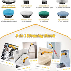 Qimedo Electric Spin Scrubber Extra Large Brush Q3,6000 mAh Best Battery Power Scrubber for Cleaning,1200RPM Shower Cordless Cleaning Brush with 8 Brushes for Bath/Tub/Tile/Floor (Smart Display)