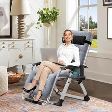 DoCred Comfy Chair, Folding Chair Recliner Chair for Bedroom and Living Room, Folding Reclining Patio Chairs Lounge Chair with Removable Cushion for Indoor Outdoor