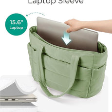 BAGSMART Tote Bag for Women, Lightweight Puffy Tote Bag with Compartments Shoulder Bag Handbag for Travel, Work, Gym