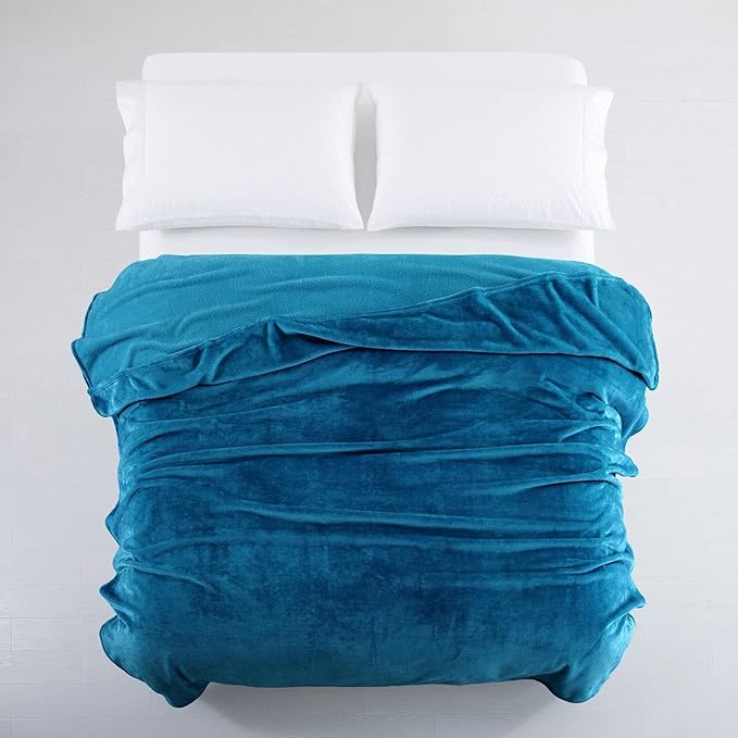 IR Imperial Rooms Fleece Blanket Twin Size 60 x 80 Inches - Super Soft Fluffy Throw Blanket for Sofa and Bed - Warm and Cozy Lightweight 400 GSM Microfiber Bed Throws Blankets (Twin, Teal)