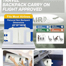 suwasp Vacuum Compression Backpack, 45L Expandable Travel Backpack with Electric Vacpack Pump, Travel Vacuum Bags with Shoe Compartment/17inch Laptop Compartment/USB Port, White