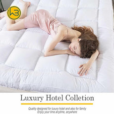 WhatsBedding 3 Inch Feather Bed Mattress Topper,Duck Feather Memory Foam Mattress Topper, Thickened Topper Layer,California King