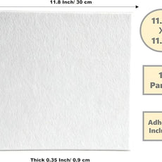 12-Pack White Felt Wall Tiles(11.8“x11.8”Each), 47.2“x 35.4” Large Cork Board Alternative, Self-Adhesive Bulletin Pin Board for Office Home Kitchen Photos & Memos