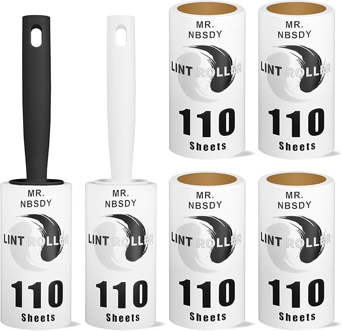 Lint Rollers for Pet Hair Extra Sticky, [660 Sheets/6 Refills] Lint Roller with 2 Upgraded Handles, Portable Lint Remover Brush Pet Hair Remover for Dog & Cat Hair