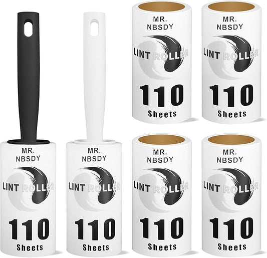 Lint Rollers for Pet Hair Extra Sticky, [660 Sheets/6 Refills] Lint Roller with 2 Upgraded Handles, Portable Lint Remover Brush Pet Hair Remover for Dog & Cat Hair