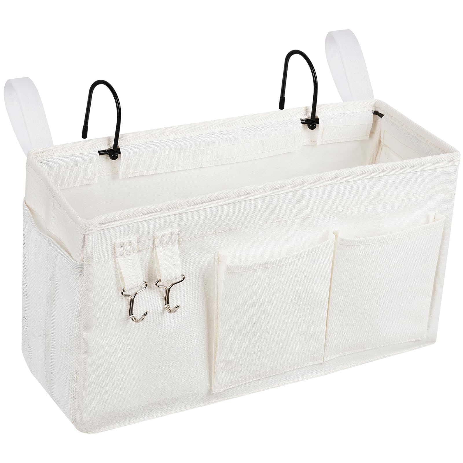 Loghot Bedside Caddy/Bedside Storage Bag Hanging Organizer for Bunk and Hospital Beds,Dorm Rooms Bed Rails,Can be Placed Glasses,Books,Mobile Phones,Keys (Light Pink) Dormly