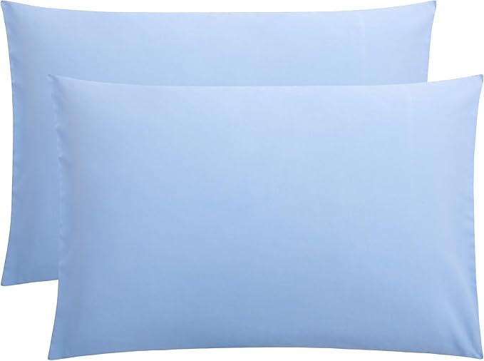 FLXXIE Microfiber Pillow Cases Queen Size Set of 2, Soft Pillowcases with Envelope Closure, Wrinkle Resistant Pillow Covers, 20x30, Sky Blue