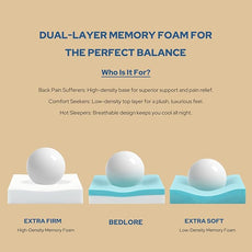 Bedlore 4-Inch Queen Mattress Topper for Back Pain - Dual Layer Medium Support (2