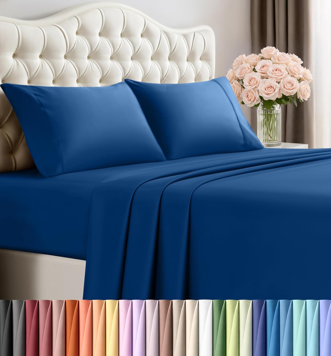 Utopia Bedding Queen Size Sheet Set – 4 Piece Bed Sheets, Soft and Breathable Microfiber, Includes 1 Fitted Sheet, 1 Flat Sheet and 2 Pillowcases – Oeko Tex (Grey) Dormly