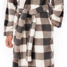 DAVID ARCHY Men's Hooded Robe Soft Coral Fleece Microfiber Bathrobe