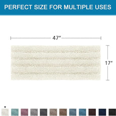 H.VERSAILTEX Bath Rugs for Bathroom Non Slip Bath Mats Extra Thick Chenille Striped Bath Rug Runners 47