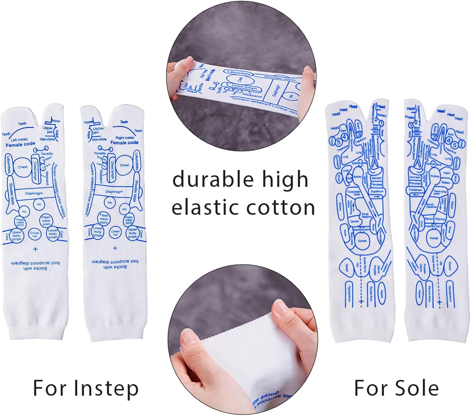 Broman Reflexology Socks with Trigger Point Massage Tool, Foot Pain Relief Remedy for Foot Massage,Women's Size Dormly