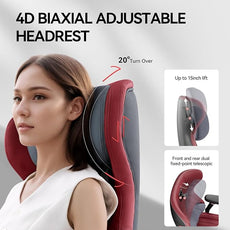 EMIAH Ergonomic Office Chair with Foot Rest Reclining Office Chair with Adjustable Arms and Headrest High Back Gaming Chair with Lumbar Support, PU Leather(Red),Manual