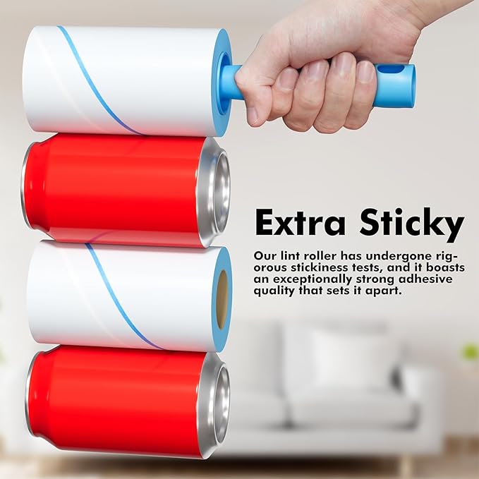 Extra Sticky Lint Roller, Mega Value Set 1000 Sheets for Pet Hair Removal, Dog and Cat Lint Remover for Clothes, Furniture, Carpet