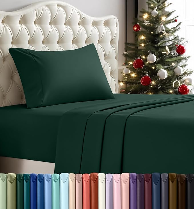 Utopia Bedding Twin Bed Sheets Set - 3 Piece Bedding - Brushed Microfiber - Shrinkage and Fade Resistant - Easy Care (Emerald Green)