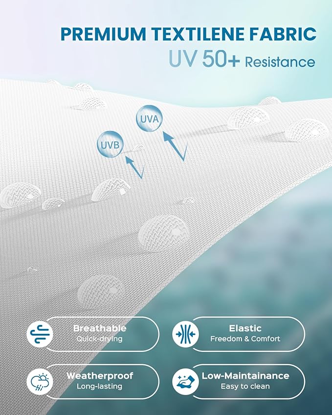 Pool Lounge Chairs Set of 2, Foldable Aluminum Chaise Lounge Outdoor with 5 Positions Recliner - Free Assembly - Patio Chaise Lounge Chair for Poolside, Beach, Yard (White, 2 Pack)