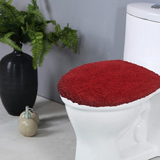 Home Weavers Double Ruffle Collection 100% Cotton Toilet Lid Cover, 18
