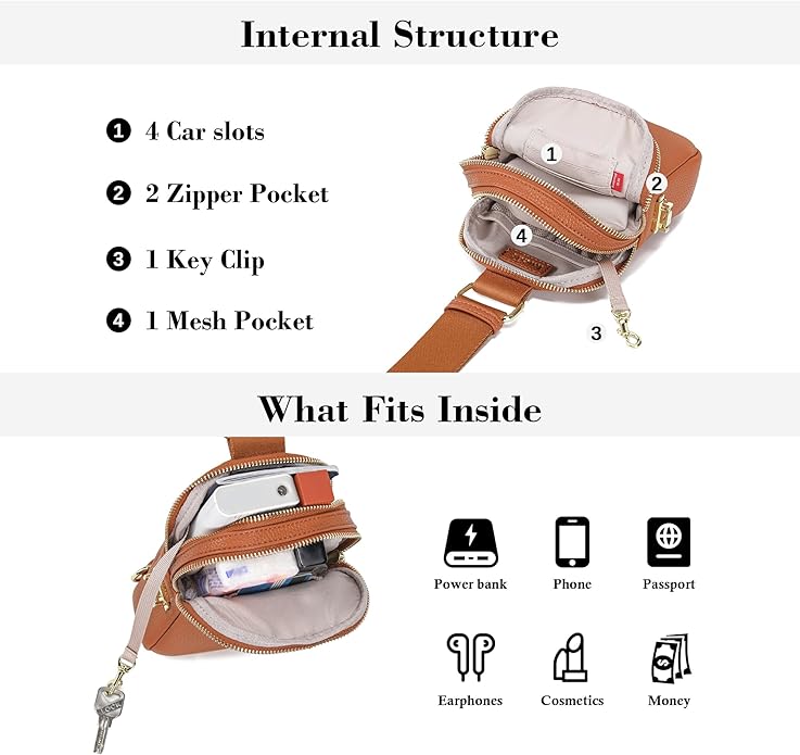 INICAT Small Anti Theft Crossbody Bags for Women, Vegan Leather Sling Cross Body Purse Travel Essentials Teen Girl Gifts