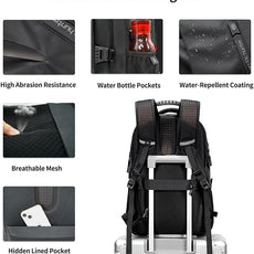 ARCTIC HUNTER AH Business Laptop Backpack for Men Work Commuting, 30L Large Travel Carry On Backpack Flight Approved for Airplane, Professional Adult College Backpacks Casual Daypack, Black