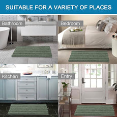 H.VERSAILTEX Bath Rugs for Bathroom Non Slip Bath Mats Extra Thick Chenille Striped Rug 20