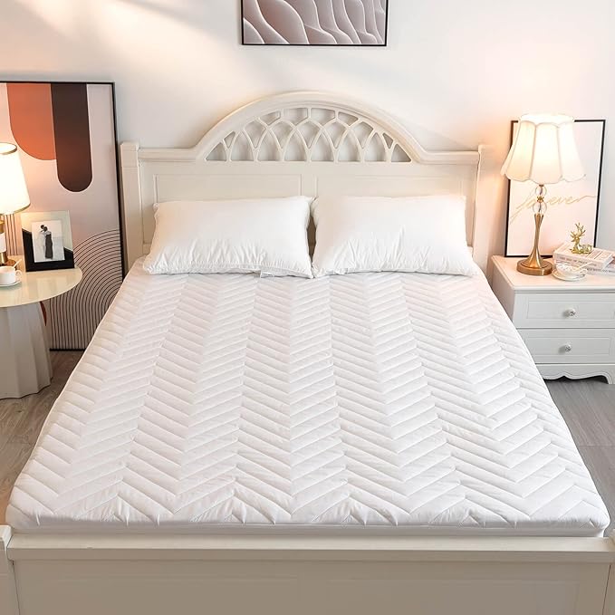 Quilted Waterproof RV King Mattress Protector Pad for 72x80 Narrow King Bed Elastic Pocket Fitted Sheet Style Matress Topper Cover