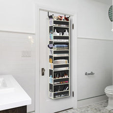 Over The Door Hanging Organizer 6-Shelves and 12 Side Pockets, Over The Door Storage Organizer, Back of Door Organizers for Baby Accessories and Children's Toys (13
