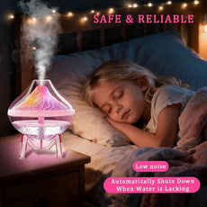 Humidifiers for Bedroom Cool Mist Ultrasonic Small Humidifier with Humidity Sensor Auto Shut Off LED Colorful Gradient Light Mini Humidifier For Plants,Bedroom,Baby Room,Office, Home（Pink)