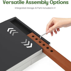 Tufted Upholstered King Headboard, Adjustable Height King Size Headboard Only from 39”to 44” with Durable Solid Wood Legs, Modern Button Diamond Fabric Head Board with Width Adapters, Beige