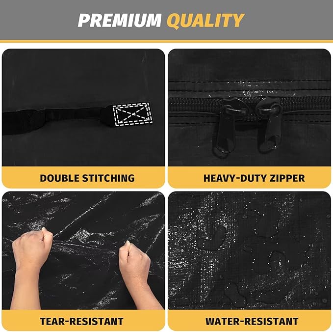 Mattress Bags for Moving and Storage, BETU Twin Mattress Protector Waterproof Mattress Cover with 8 Heavy Duty Handles and Zipper Extra Thick Moving Supplies for Dorm Bed (2 Pack:77x42x13.5 Black)