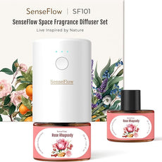 SF101 Pro Waterless Plug-In Air Freshener, 100% Plant-Based Ultrasonic Diffuser, Adjustable 120-Day Scent Air Mist, Covers 100㎡ for Home, Hotel-Rose Rhapsody