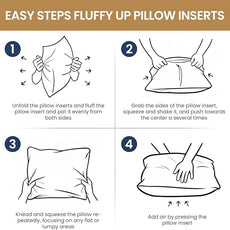 BHZ Throw Pillows 18x18 Euro Pillow Inserts Set of 2, Down Feather Alternative Pillow Inserts, Decorative Soft Large Square White Throw Pillows Insert for Couch Bed Dorm Sofa with Cotton Cover