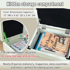 lumizone Small Ottoman with Storage Footstool Compact Foot Rest Stool for Living Room Under-Desk Entryway or Bedroom 10.63