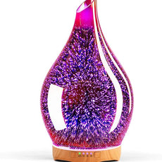 Porseme 280ml Essential Oil Diffuser, 3D Glass Aromatherapy Diffusor, Ultrasonic Cool Mist BPA Free Aroma Humidifier with Timer and Color Changing Function, Waterless Shut-Off for Home Office Room