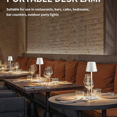 KDG 2 Pack Cordless Table Lamp, Portable LED Desk Lamp, 5000mAh Battery Operated, 3 Color Stepless Dimming Up, for Restaurant/Bedroom/Bars/Outdoor Party/Camping/Coffee Shop Night Light(White)