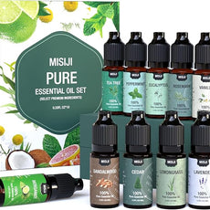 Essential Oils Set-MISIJI Essential Oils for Diffuser for Home,Diffuser Oils Scents for Aromatherapy,Candle&Soap Making,Laundry,Humidifiers 10 Scents Blissful