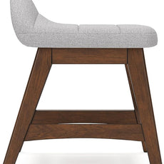 Signature Design by Ashley Lyncott Casual Upholstered Armless Home Office Desk Chair with Backless Design, Light Gray & Light Brown