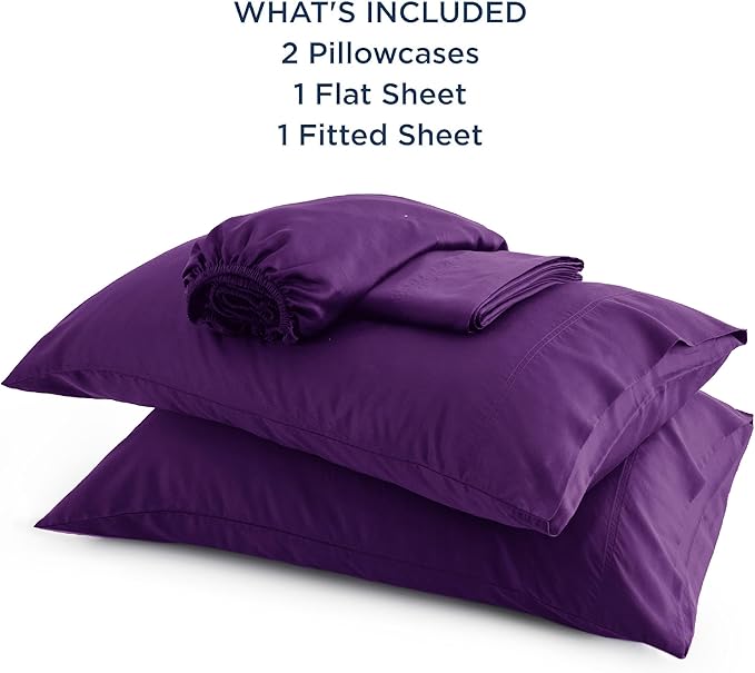 Bedsure Full Size Bed Sheets, Cooling Sheets, Rayon Derived from Bamboo, Breathable & Soft, Deep Pocket Up to 16 Inches, Hotel Luxury Silky Bedding for Hot Sleepers, Plum