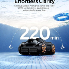 (2025 Upgrade) iGarden Pool Cleaner K36, Cordless Pool Vacuum Robot for Inground & Above Ground Pools, Smart Navigation, 220 Min Runtime, Touchscreen, Self-Parking, Cleans Floor, Wall & Waterline