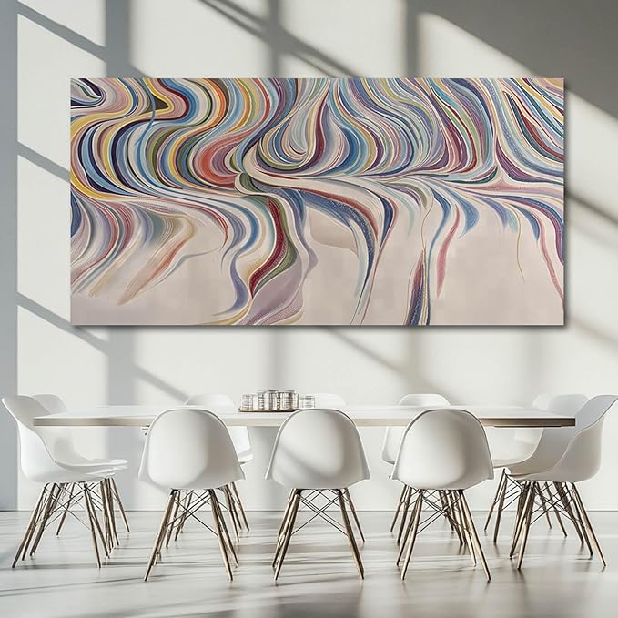YETHEN WAL Multicolor Swirl Wall Art Vibrant Abstract Fluid Canvas Prints Modern Artwork for Living Room Bedroom Office Decor 29x58 Inch