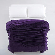 IR Imperial Rooms Fleece Blankets Queen Size 90x90 Inches- 8 Pack - Super Soft Fluffy Throw Blanket for Sofa and Bed - Warm and Cozy Lightweight 400 GSM Microfiber Bed Throws Blankets (Queen, Purple)