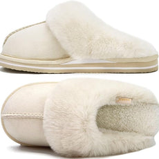 KuaiLu Womens Fluff Dual Memory Foam Slippers Ladies Cozy Arch Support Warm Scuff Slippers Slip on Comfy Winter House Shoes with Non-Slip Indoor Outdoor Hard Sole