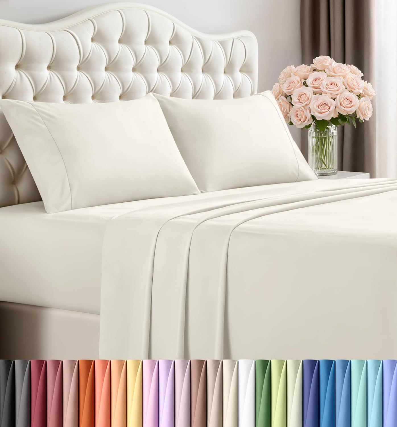 Utopia Bedding Queen Size Sheet Set – 4 Piece Bed Sheets, Soft and Breathable Microfiber, Includes 1 Fitted Sheet, 1 Flat Sheet and 2 Pillowcases – Oeko Tex (Grey) Dormly