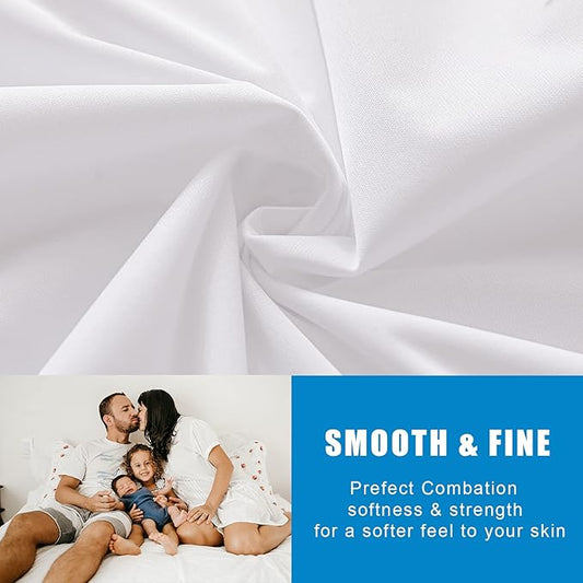 2 Pack Mattress Protector Twin Size 100% Waterproof Fitted Mattress Cover, Breathable Noiseless & Machine Washable Bed Cover Deep Pocket from 5" to 21", Bed Protector for Pets Kids Adults - Vinyl Free