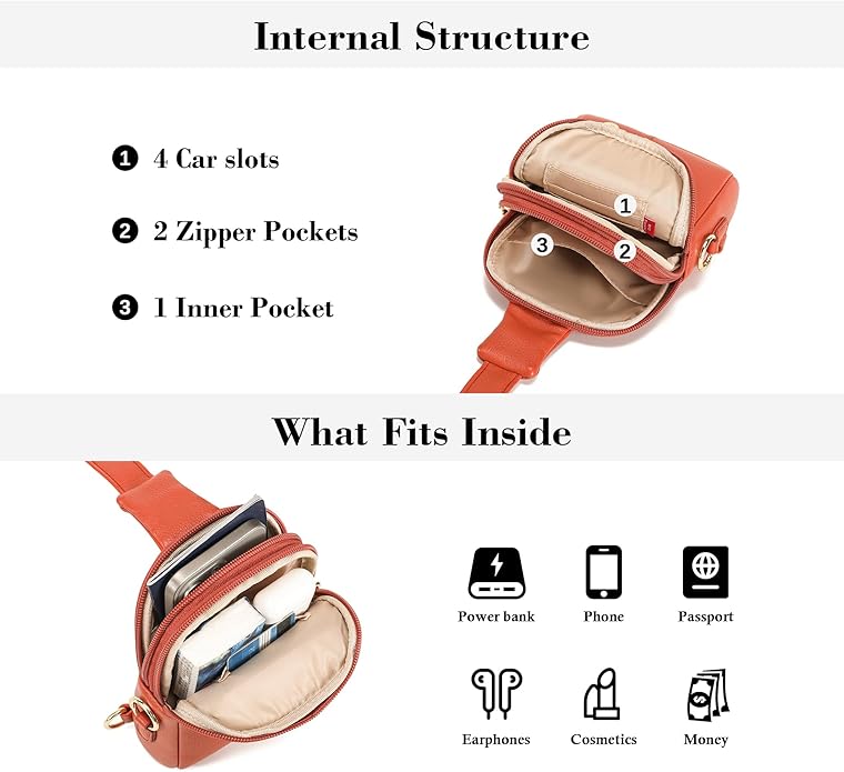 INICAT Travel Small Crossbody Sling Bags Women Cross Body Purses Passport Holder Vegan Leather Fanny Packs Birthday Gifts