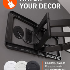 ECHOGEAR TV Cord Hider for Wall Mounted TV - Cable Management Kit Hides TV Wires - Includes 2 Pass Throughs, Locking Brackets, and Hole Saw Drill Attachment (Black)