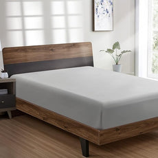 FreshCulture Full Fitted Sheet - Hotel Quality Fitted Sheet - Ultra Soft & Breathable - Brushed Microfiber - Deep Pocket - Cooling Fitted Sheets for Full Size Bed (Light Grey)